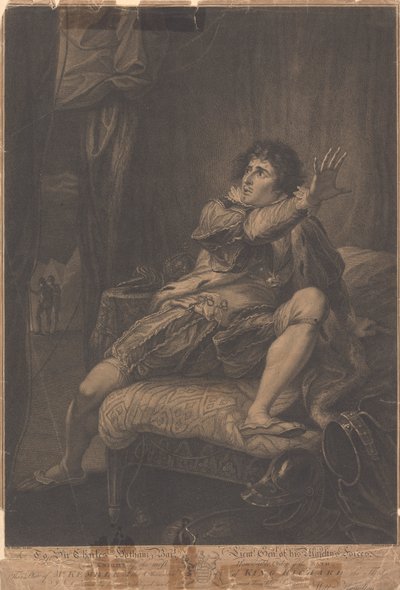 Mr. Kemble i karakteren til kong Richard den tredje - "Richard III," Act V, Scene V av Francesco Bartolozzi