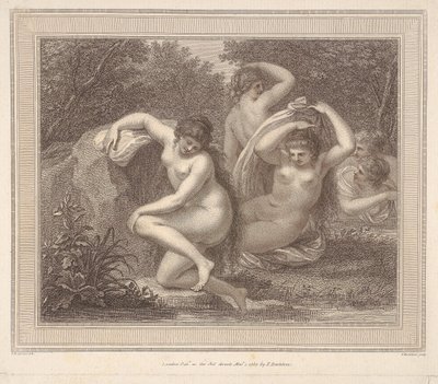 Nymfer og Diana bader av Francesco Bartolozzi