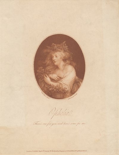 Ophelia: Det er Rue for deg og her er noen for meg av Francesco Bartolozzi