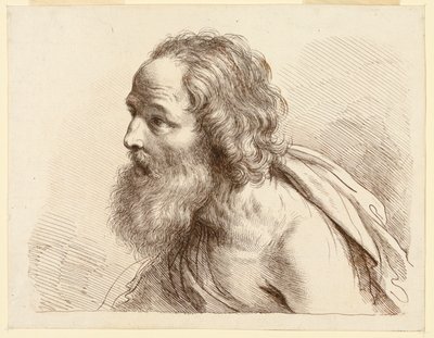 Portrett av en gammel mann med skjegg, med nakne skuldre av Francesco Bartolozzi