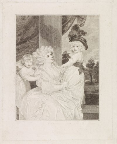 Portrett av Jane Stanhope med sine to barn av Francesco Bartolozzi