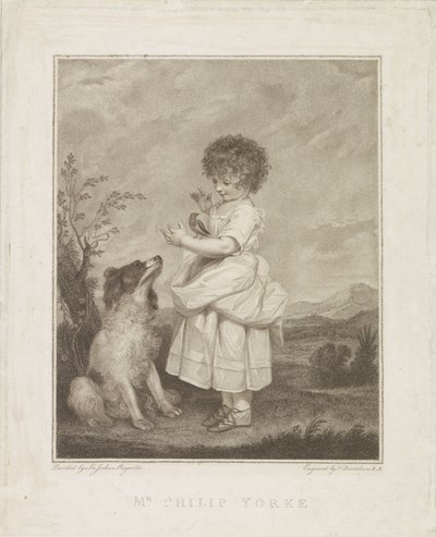 Portrett av Philip Yorke med hund og fugl av Francesco Bartolozzi