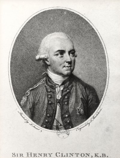 Sir Henry Clinton (1730-95) (gravering) (s/hvitt foto) av Francesco Bartolozzi