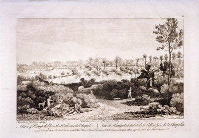 Utsikt over Hampstead Heath, Hampstead, London, 1752. av Francesco Bartolozzi