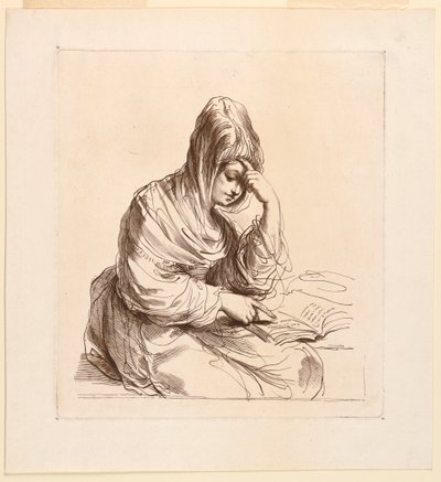Kvinne som studerer av Francesco Bartolozzi