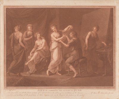 Zeuxis komponerer bildet av Juno av Francesco Bartolozzi