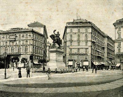 Monument til Victor Emmanuel II (1820-1878), av Francesco Barzaghi (1839-1892), Piazza Corvetto, Genova, Liguria, Italia av Francesco Barzaghi