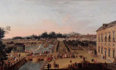 Ferdinand VI og Barbara av Braganza i hagene til Aranjuez, 1756 av Francesco Battaglioli