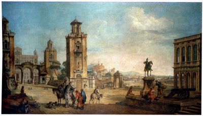 Utsikt over en by, 1700-tallet. av Francesco Battaglioli