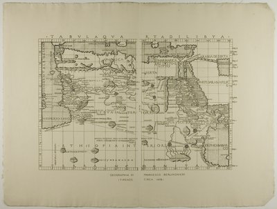 Kart over Libya, Midtøsten og Nord-Afrika av Francesco Berlinghieri