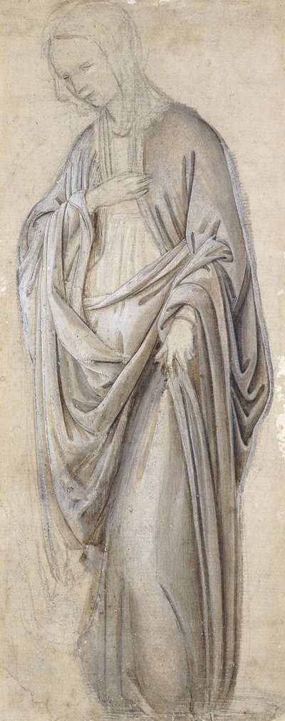 En draperistudie for en jomfru-annunciate, av Francesco Botticini