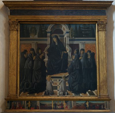 Santa Monica med Augustinske søstre, 1470 av Francesco Botticini