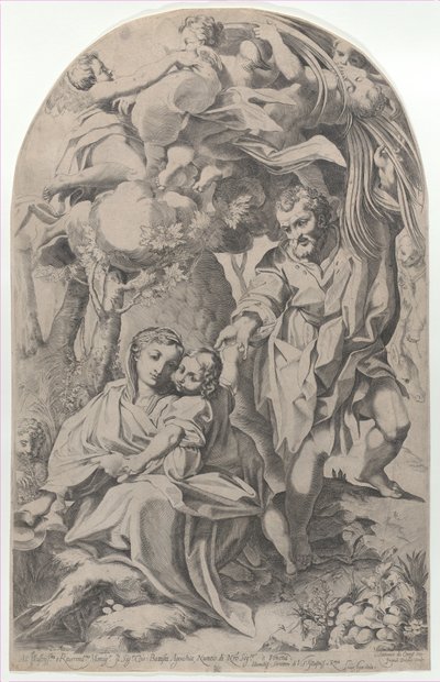 Resten på flyturen til Egypt, 1600-23. av Francesco Brizio