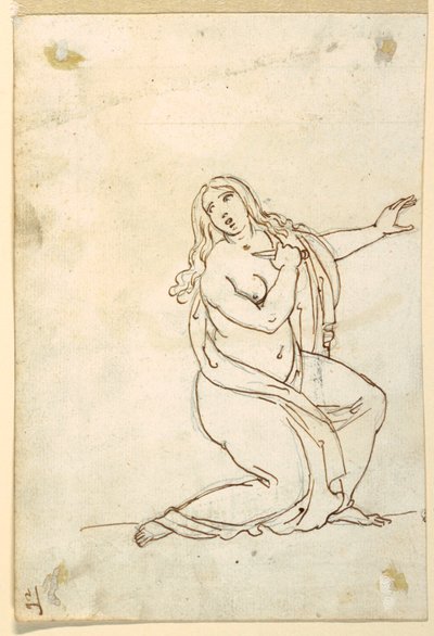 Lucretia eller Tarquinia knivstikker seg selv av Francesco Coghetti