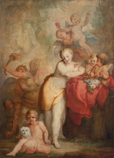 Allegori om last og dyd (olje på lerret) av Francesco Corneliani