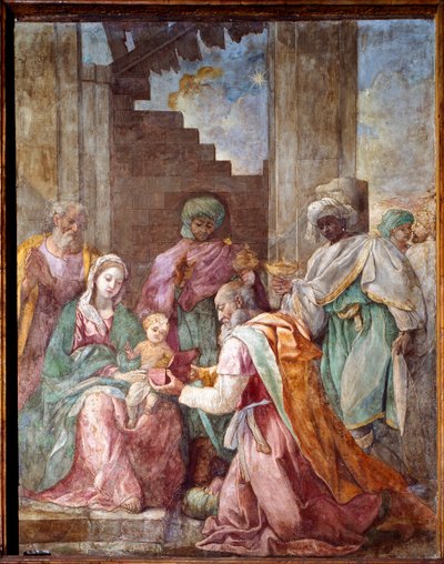 Tilbedelse av magiene (fresco av Francesco Cozza