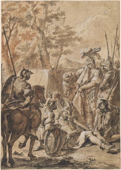 Alexander den store før liket av Darius av Francesco Fontebasso