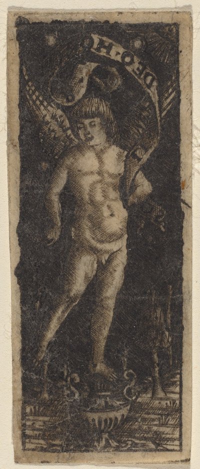 Kjerub på en vase med inskripsjon: "SOLI DEO HONOR" av Francesco Francia or Peregrino da Cesena