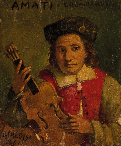 Portrett av Nicola Amati 1596-1684, slutten av 1600-tallet. av Francesco Gialdisi
