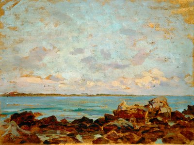 Castiglioncello av Francesco Gioli (1846-1922), olje på panel, 27x36 cm av Francesco Gioli