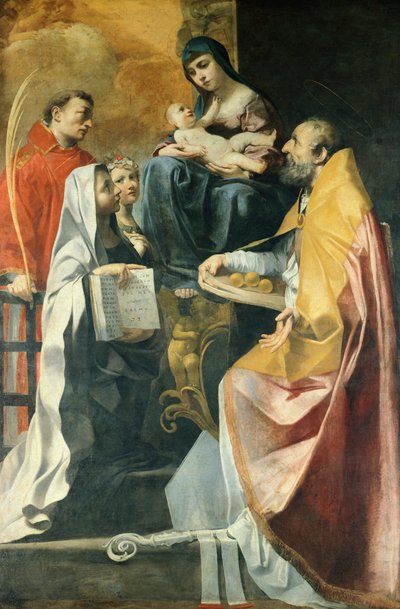 Madonna med fire hellige, av Gian Francesco Gessi (1588-1649), 238x153 cm av Francesco Giovanni Gessi