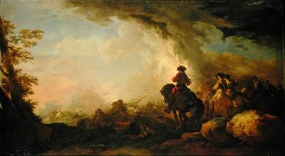 Battle (olje på lerret) av Francesco Giuseppe Casanova