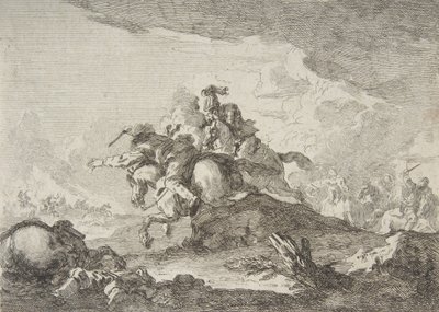 Cavalry Charge, midten til slutten av 1700-tallet. av Francesco Giuseppe Casanova