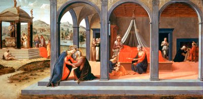 En scene fra døperen Johannes, Detalj, c1500-1540 av Francesco Granacci