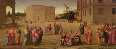 Josef presenterer sin far og sine brødre for farao, ca. 1515 av Francesco Granacci