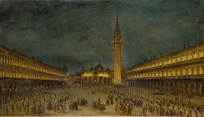 En nattprosesjon på Piazza San Marco, c1755 av Francesco Guardi