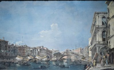 Canal Grande ved Rialtobroen, ca. 1780–90 (olje på lerret) av Francesco Guardi