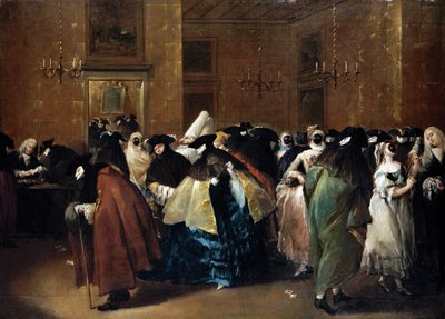 Casino (Det reduserte) i Venezia - Guardi, Francesco (1712-1793) - Olje på lerret - 77,5x107,5 - Privat samling av Francesco Guardi