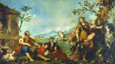 Erminia og hyrdene, 17501755 av Francesco Guardi