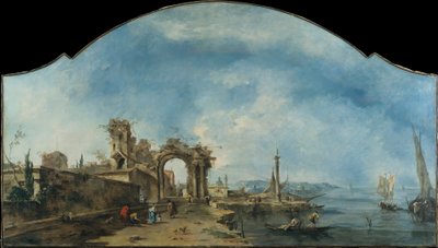 Fantastisk landskap, ca. 1765 (olje på lerret) av Francesco Guardi