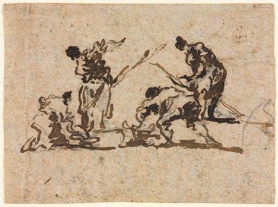 Bønder og fisker arbeider av Francesco Guardi