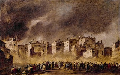 Brann i oljedepotet i San Marcuola, 1790 av Francesco Guardi