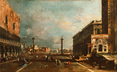 Lille Markusplassen mot San Giorgio, Venezia av Francesco Guardi (1712-1793), olje på lerret, 45x72 cm av Francesco Guardi