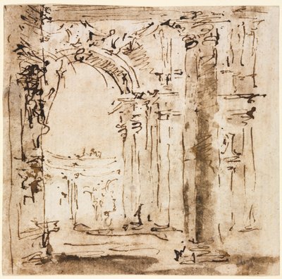 Par tegninger: Skisse av labyrinten til Villa Pisani og Piazza San Marco..., 1773-1778. av Francesco Guardi