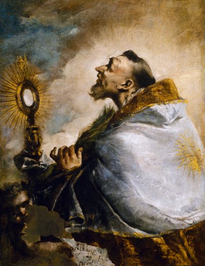 Helgen i tilbedelse av den hellige eukaristien eller den hellige Norbert i ekstase av Francesco Guardi