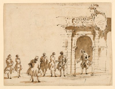 Skisse for en mottakelse på Palazzo Surian av Francesco Guardi