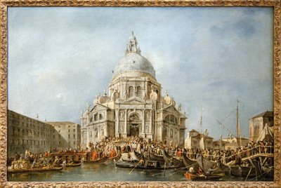 Dogen av Venezia går til salutten av Venezia, hvert år den 21. november dro dogen til basilikaen Santa Maria della Salute, oppbygget i takksigelse for slutten av pesten i 1630, for å takke Jomfruen for denne befrielsen, en båtbro av Francesco Guardi