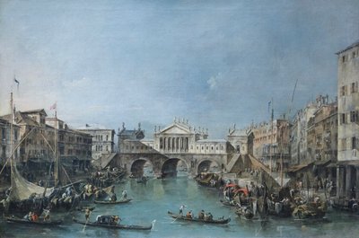 Rialtobroen etter tegning av Palladio, ca. 1770 (olje på lerret) av Francesco Guardi