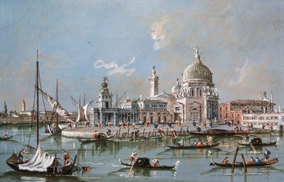 Utsikt over Santa Maria della Salute-kirken, 1700-tallet av Francesco Guardi