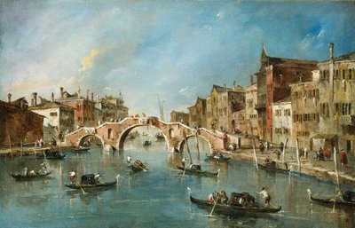 Utsikt over Cannaregio-kanalen, Venezia, ca. 1775-1780. av Francesco Guardi