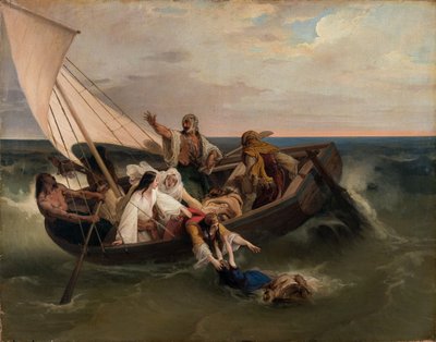 Båt med greske flyktninger, 1834. av Francesco Hayez