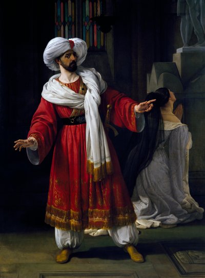 Giovanni David (1790-1864) i rollen som Alexander i melodrama Arabs in Gallia av Giovanni Papini (1796-1867) av Francesco Hayez