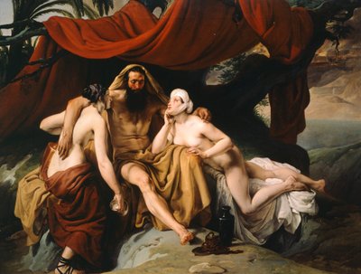 Loth og hans døtre, av Francesco Hayez av Francesco Hayez