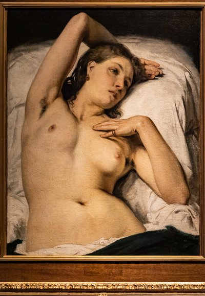 Naken av kvinne (hvilende modell) av Francesco Hayez