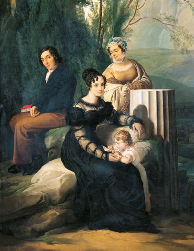 Portrett av Borri Stampa-familien, 1822. av Francesco Hayez