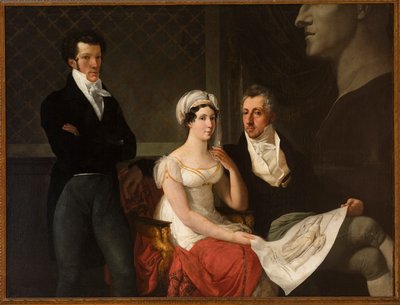 Portrett av Cicognara-familien, med bysten av Antonio Canova av Hayez, Francesco (1791-1882). Olje på lerret av Francesco Hayez